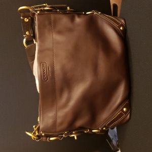 COACH Carly brown leather shoulder bag 10615